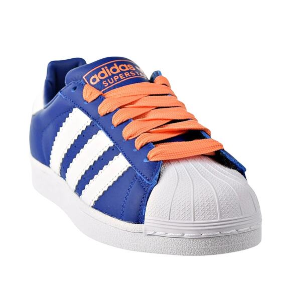 Adidas Superstar Knicks 'Collegiate Royal White Easy Orange Men Sneakers-Size: 7 - Picture 1 of 8